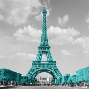 Fototapeta turkusowa wieża Eiffla